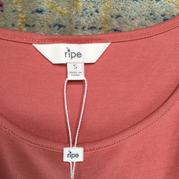 NEW Ripe Maternity A-line Cross Your Heart Dress Dusty Rose Pink Cap Sleeve Knee - Picture 7 of 9